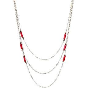 2/$15 - Gold & Pink Multi Chain Drop Necklace | Layered Beaded Statement